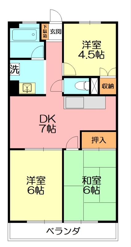 シーサイドハイツ早川 305号室 間取り