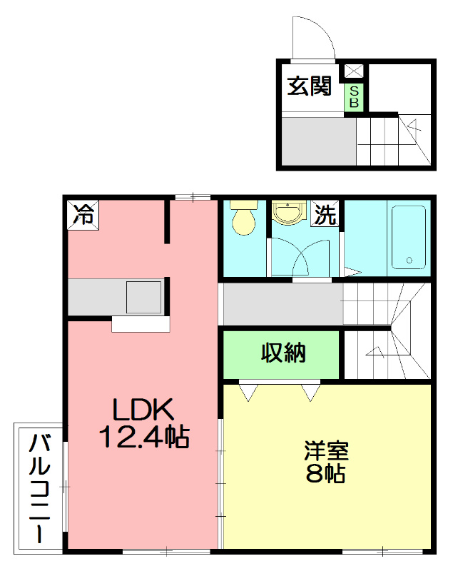 UNA BELLA ZONA D 203号室 間取り