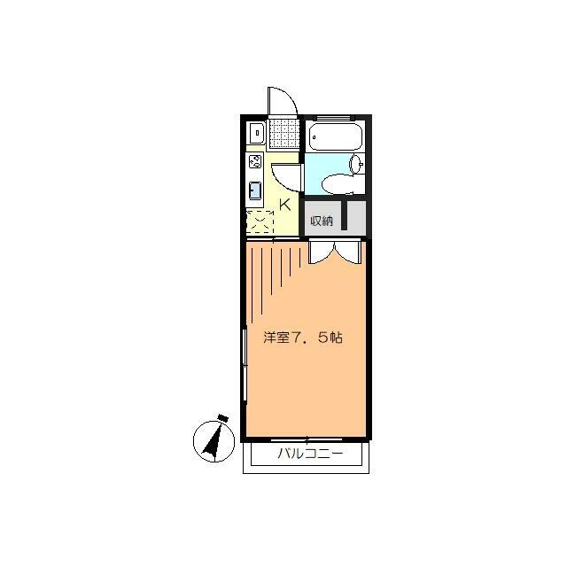 天台コーポ 2F号室 間取り