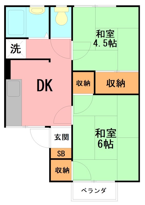 フラワーハイツＡ 202号室 間取り