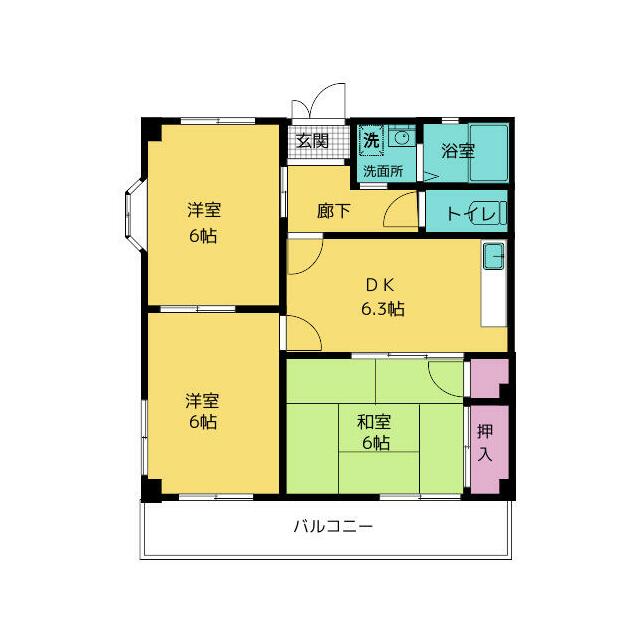 パレス富士湘南 2F号室 間取り