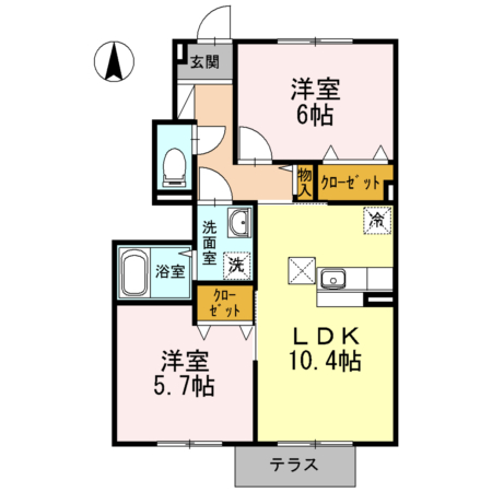 コスモ白井Ⅲ 103号室 間取り