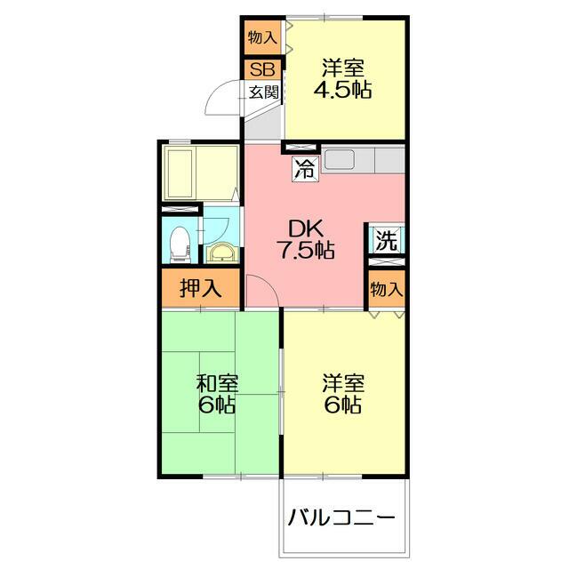 グリーンコーポ B202号室 間取り