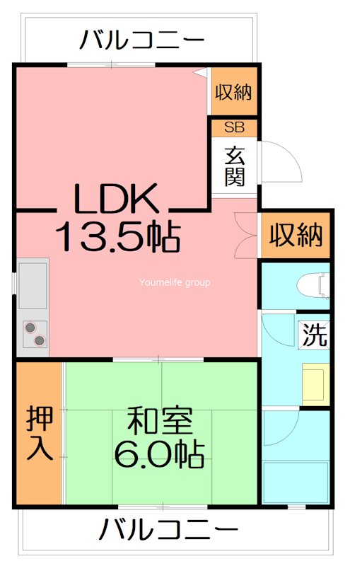大六天マンション 101号室 間取り