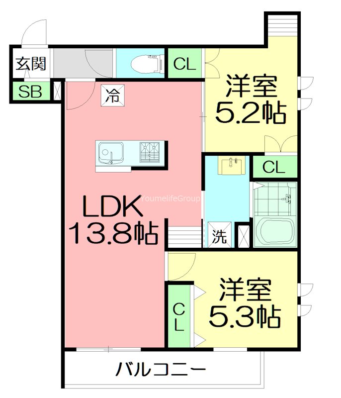 Ｐａｃｅ　Ｆｕｊｉｓａｗａ（パーチェ藤沢） 402号室 間取り