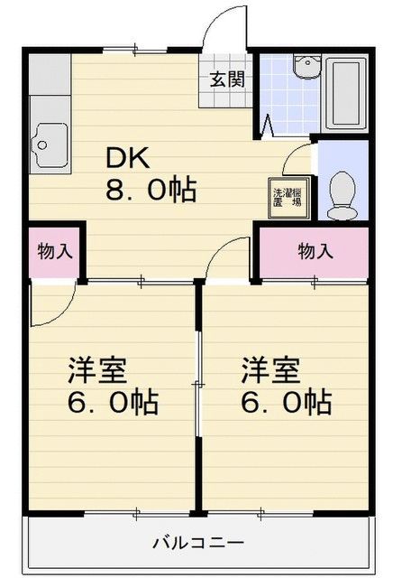 仰玉園 203号室 間取り