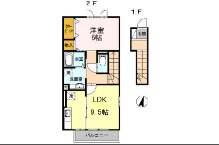 エスポワール鵠沼 201号室 間取り