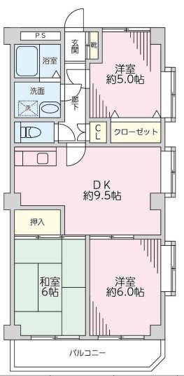 ドミールさがみ野 202号室 間取り