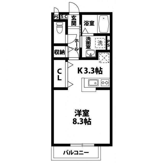 メルベージュ 202号室 間取り