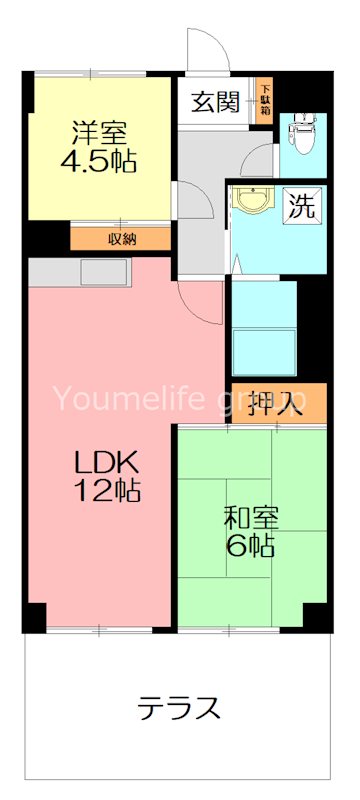 アーバンスプラザイシワタ３ 102号室 間取り