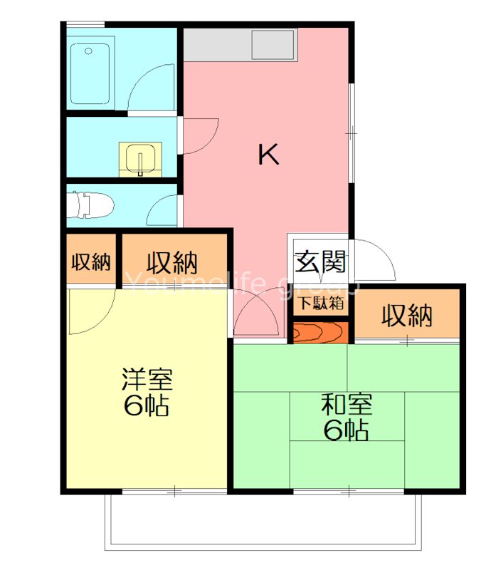 コーポＫＪＭ　 Ｂ203号室 間取り