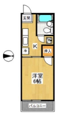 スカイパルB棟 B103号室 間取り