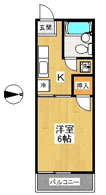 スカイパルB棟 B101号室 間取り