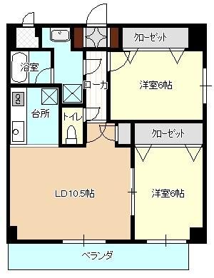 ペルシモン西海岸 301号室 間取り