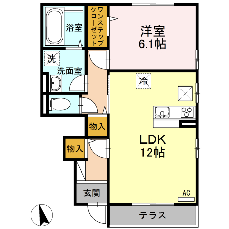 プレミアムコート C 101号室 間取り