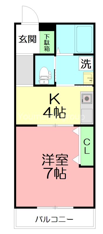 コーポシャンテメール 101号室 間取り