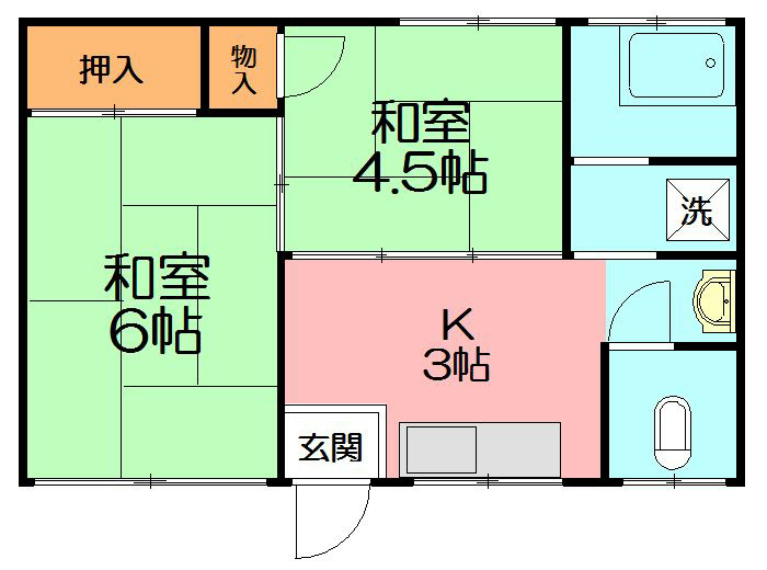 大和ハイツ 205号室 間取り