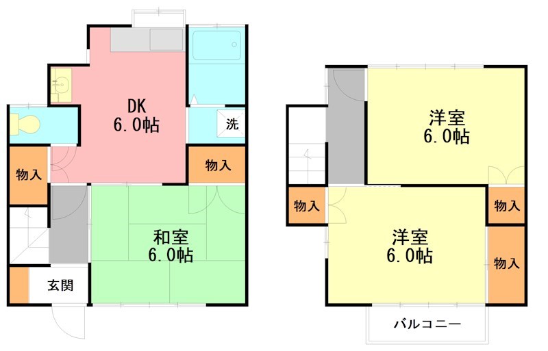 コーポ野地 J号室 間取り