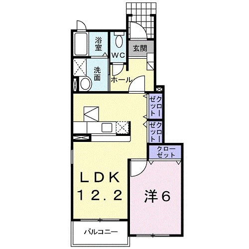 パークサイド仲原 102号室 間取り