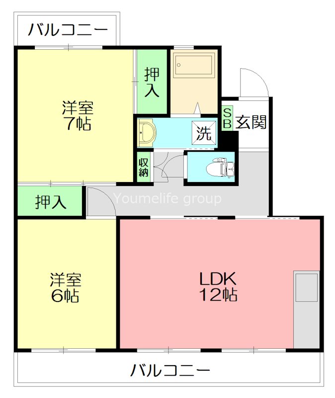 第3寿ハイツ 202号室 間取り