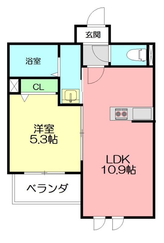 アジュール 103号室 間取り