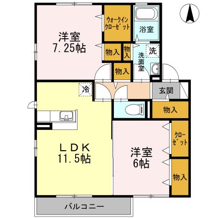 サンパティークB 202号室 間取り