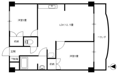 ゼフィールマンションＡ棟 402号室 間取り