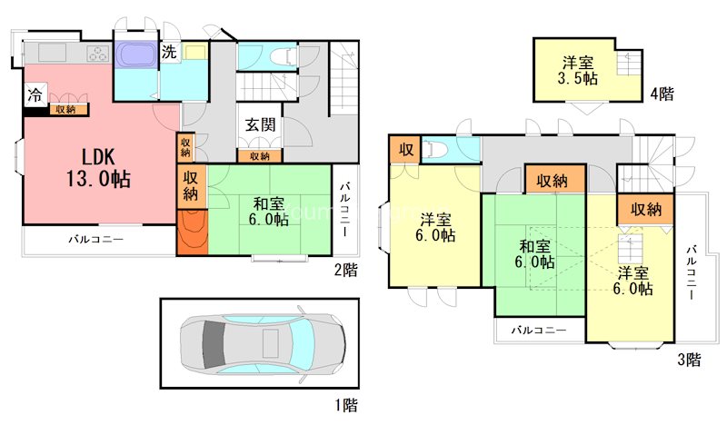 泉区中田東1丁目貸家 間取り