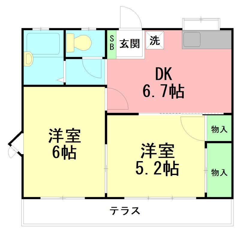グリーンパレス 102号室 間取り