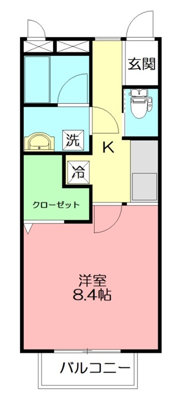 パレット３９　Ｂ 104号室 間取り