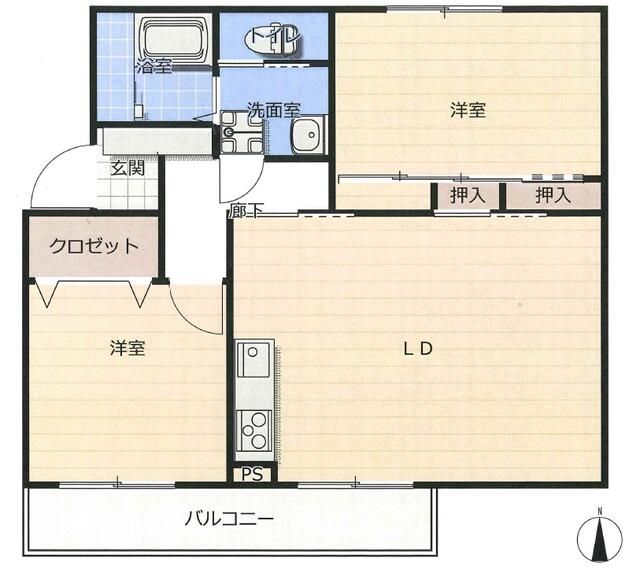 鳶尾団地 103号室 間取り