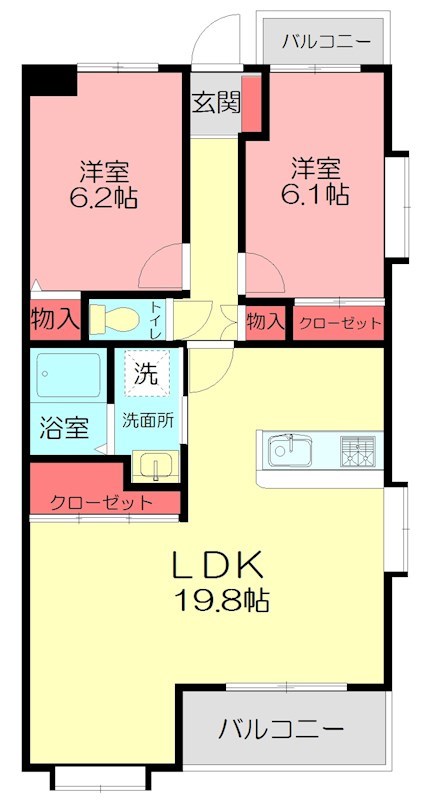 シェトワ湘南Ⅰ 201号室 間取り
