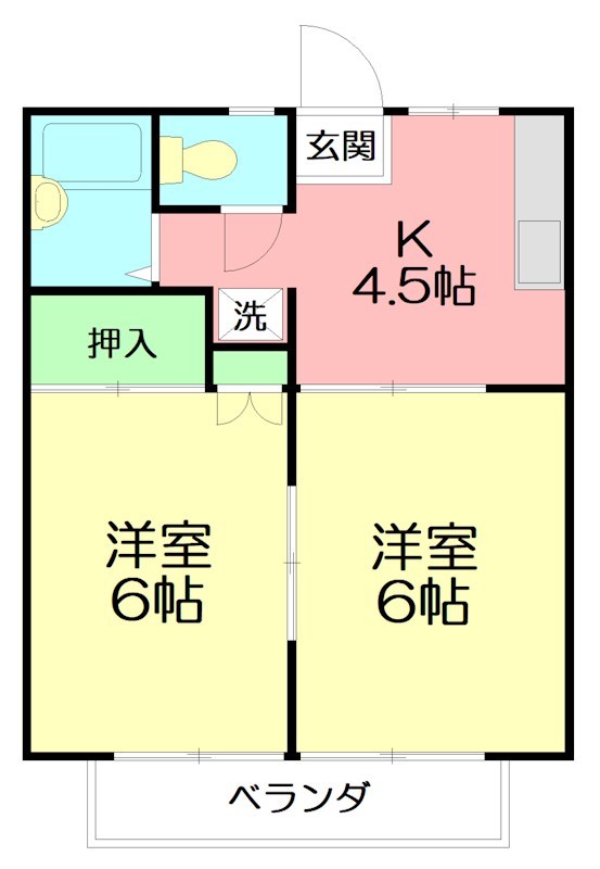 コーポラス石井 203号室 間取り