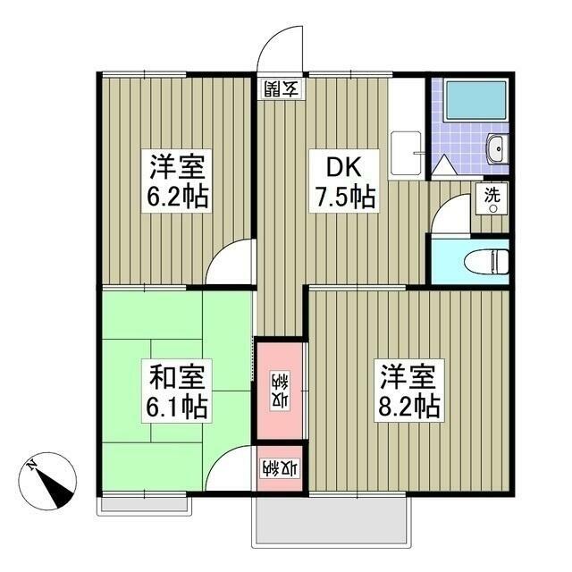 グランデュールパレス 202号室 間取り