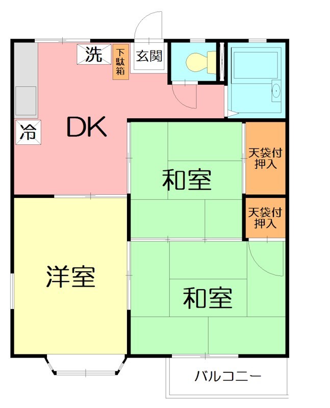 美和コーポ第１ 102号室 間取り