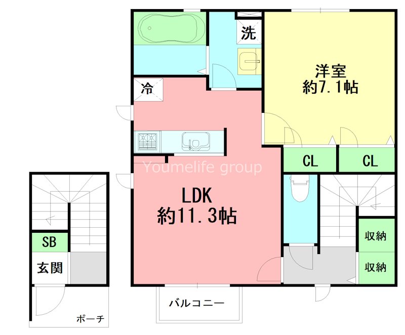 Aura　E棟 203号室 間取り