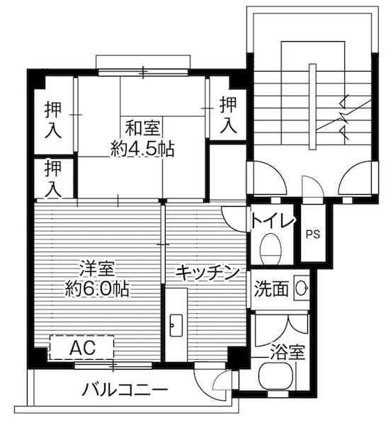 ビレッジハウス愛川3号棟 502号室 間取り