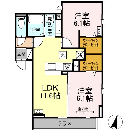 ファンウェーブ湘南茅ヶ崎 102号室 間取り