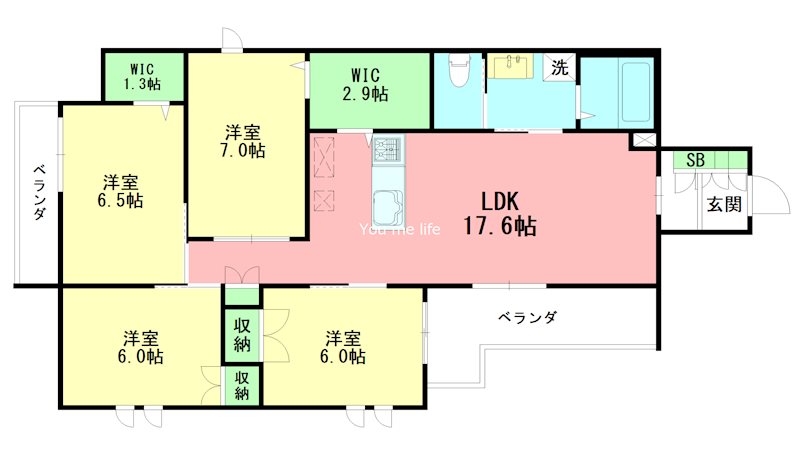 AI・Grandir鎌倉 201号室 間取り