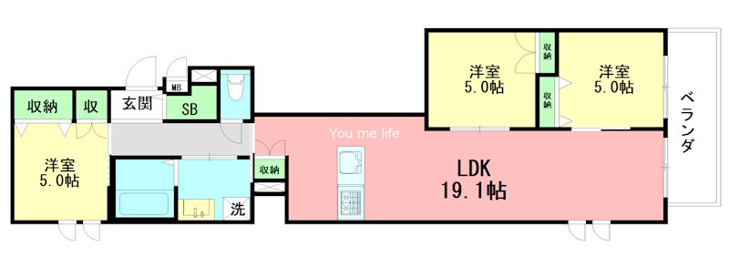 AI・Grandir鎌倉 202号室 間取り