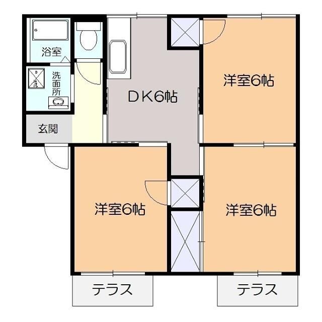 ロイヤルパレスＢ 102号室 間取り