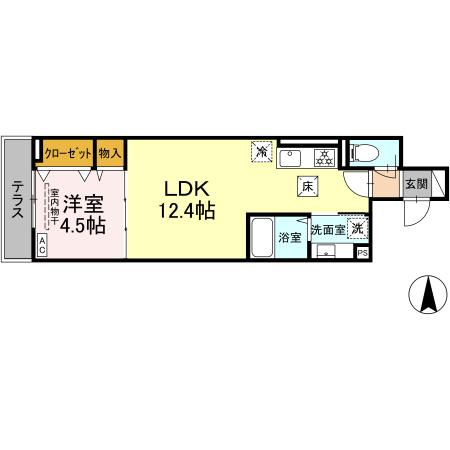 D'Bless湘南台6丁目 102号室 間取り