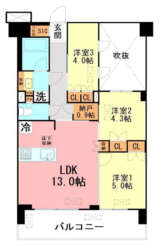 パレステージ茅ヶ崎Ⅱ  606号室 間取り