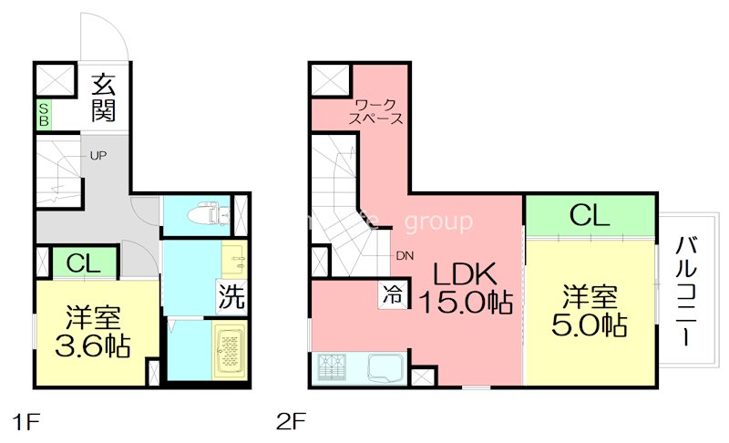 ＧＲＡＮＤＲＥＶＥ代官町 103号室 間取り