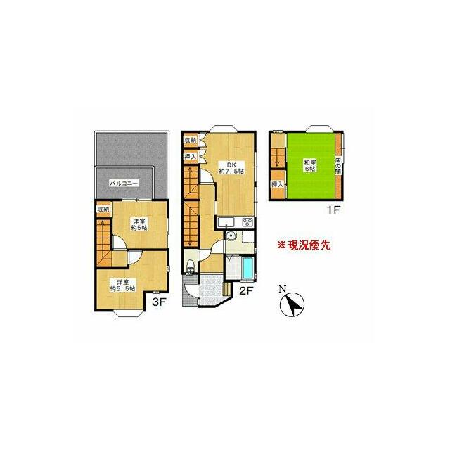 戸塚貸家 D-1号室 間取り
