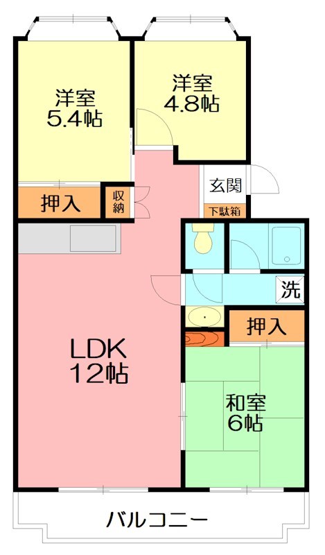 ハイツ崇善(ソウゼン) 104号室 間取り