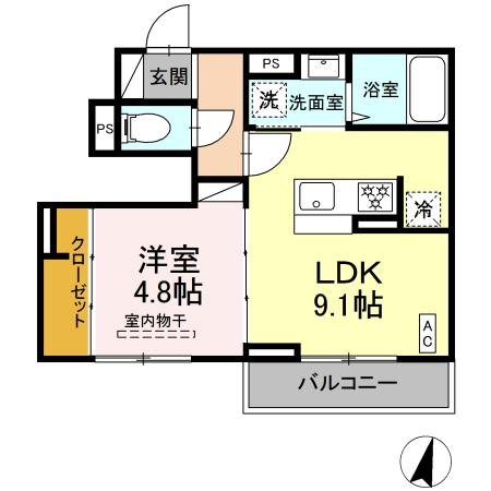 ブランポルテ 102号室 間取り