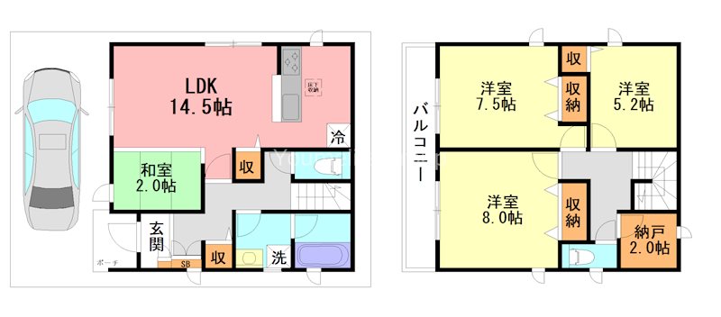 クレイドルガーデン茅ヶ崎市円蔵第16 2号棟 間取り