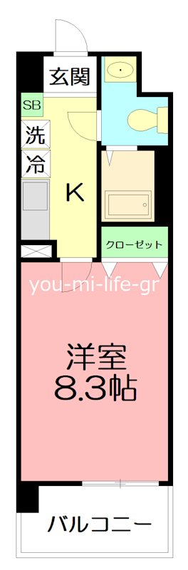 セレスティアル アスカ 305号室 間取り