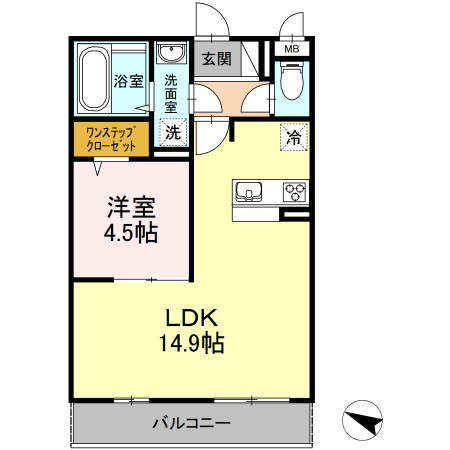 ロイヤルパークス石田 305号室 間取り